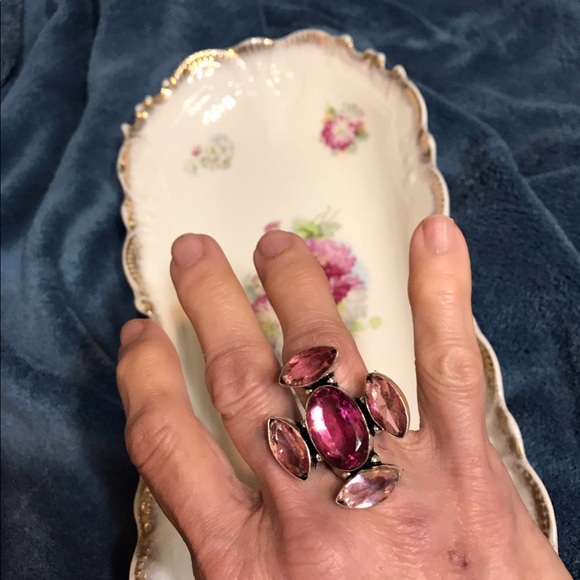 Beautiful large 925 silver rhodolite ring. - Picture 3 of 3